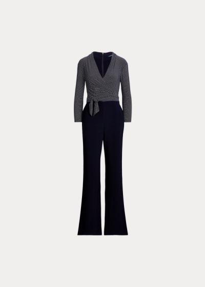 Ralph Lauren Color-Blocked Belted Jumpsuit Dame Danmark (FQCBN2968)